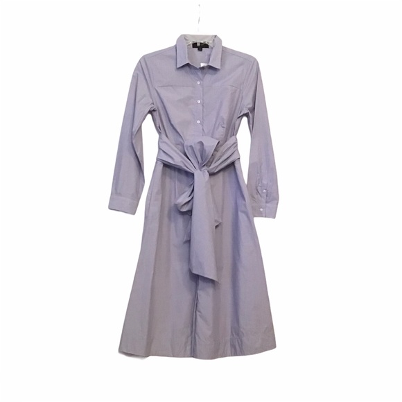 J. Crew NWT 2 Tie Waist Cotton Shirt Dress - Picture 3 of 10